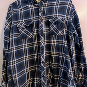 Dapper Boi Navy and White Plaid Shirt - Large